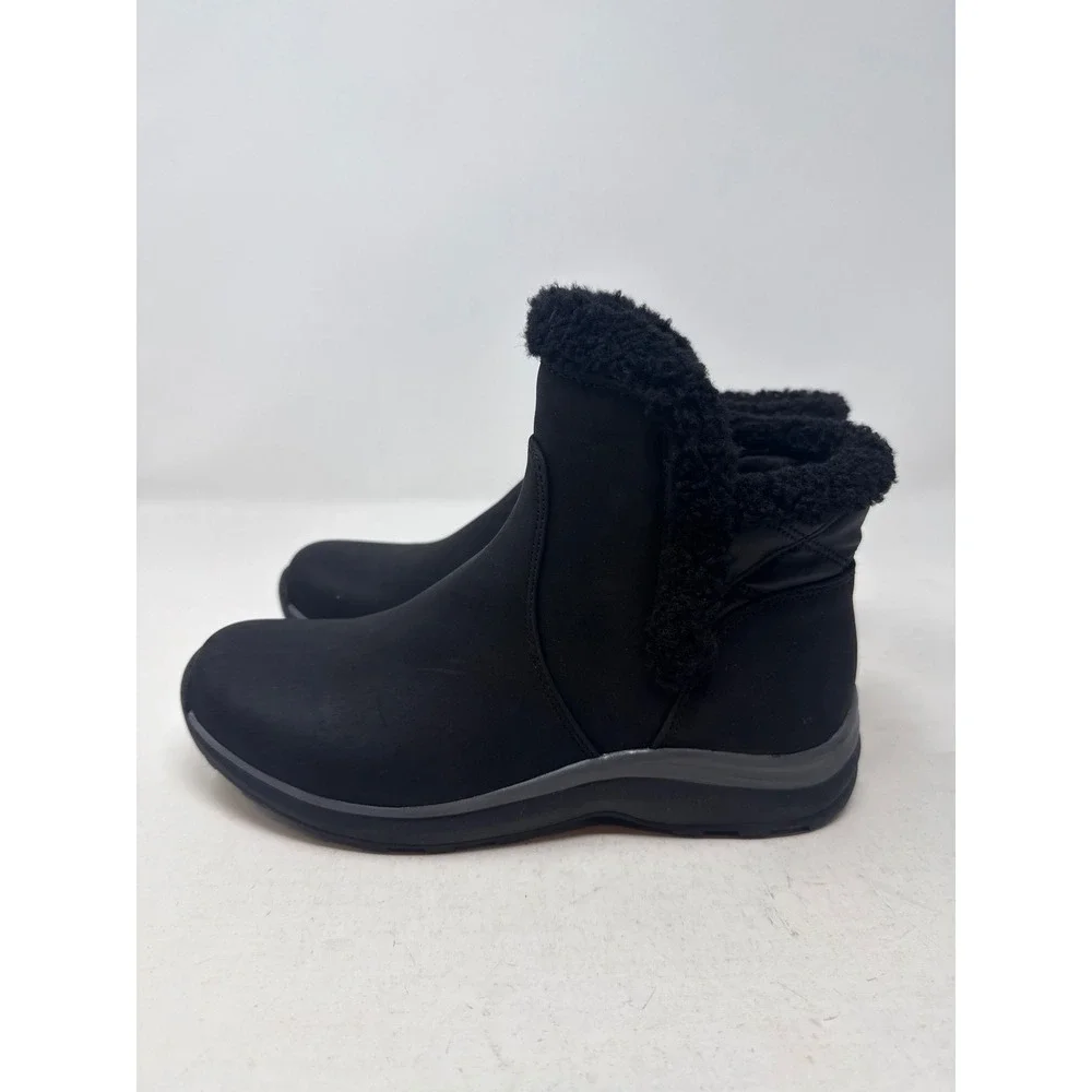 Baretraps B-True Ynez Black Faux Fur Trim Ankle Boots BT30817 Womens 6.5 M